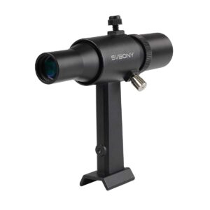 SV182 6x30 Finder Scope Straight Metal Star Finder Black Correct-Image Optical for Astronomical Telescope with Stand and Bracket